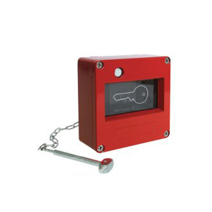 Boîtier en alu avec glace à briser pour abri de clef avec contact d’ouverture Eaton