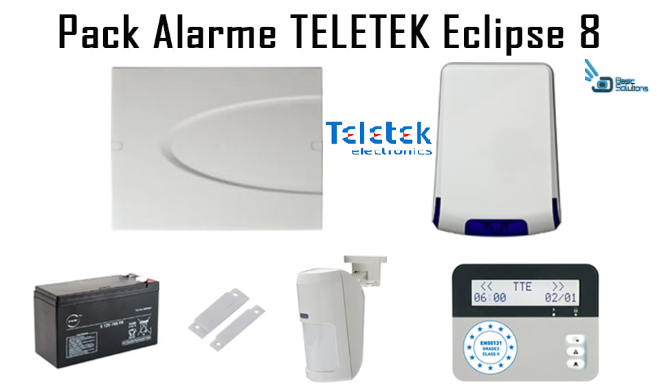 Pack système d'alarme filaire TELETEK Eclipse 8 Zones